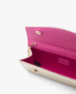 Bolsos Mano*Cuplé Cartera Mano Solapa Serpiente Oro
