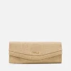 Bolsos Mano*Cuplé Cartera Mano Solapa Textil Beig