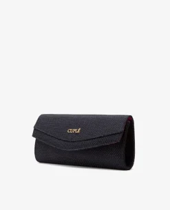Bolsos Mano*Cuplé Cartera Mano Solapa Textil Negro