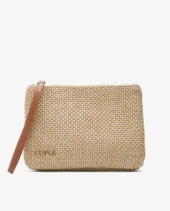 Bolsos Mano*Cuplé Cartera Rafia Beig
