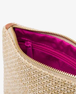 Bolsos Mano*Cuplé Cartera Rafia Beig