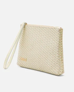 Bolsos Mano*Cuplé Cartera Trenzado Oro