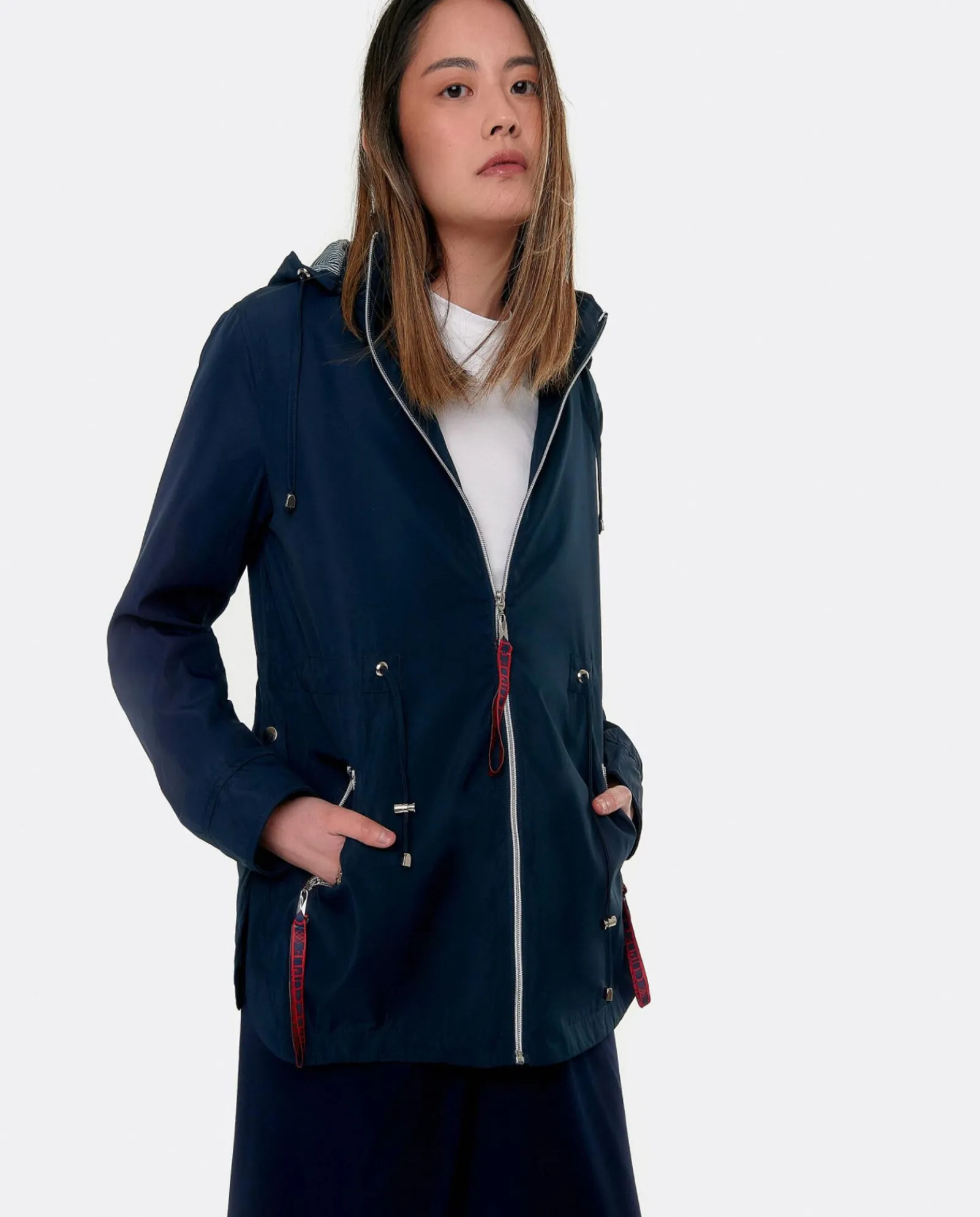 Chaquetas Y Abrigos*Cuplé Chaqueta Corta Con Capucha Tecnico Marino