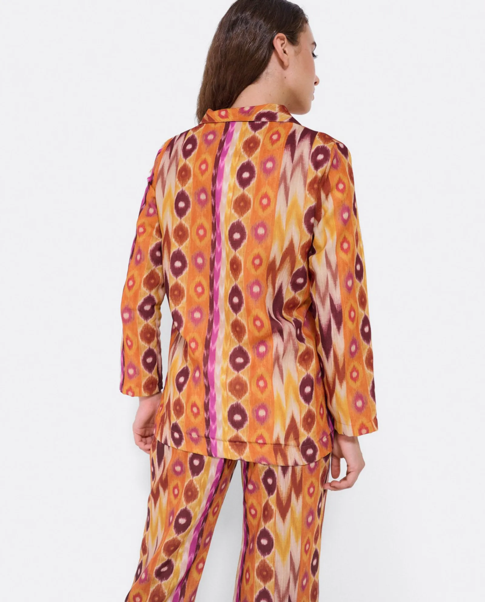 Chaquetas Y Abrigos*Cuplé Chaqueta Cruzada Tejido Estampado Etnico
