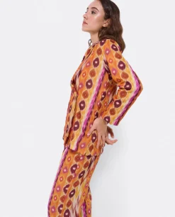 Chaquetas Y Abrigos*Cuplé Chaqueta Cruzada Tejido Estampado Etnico