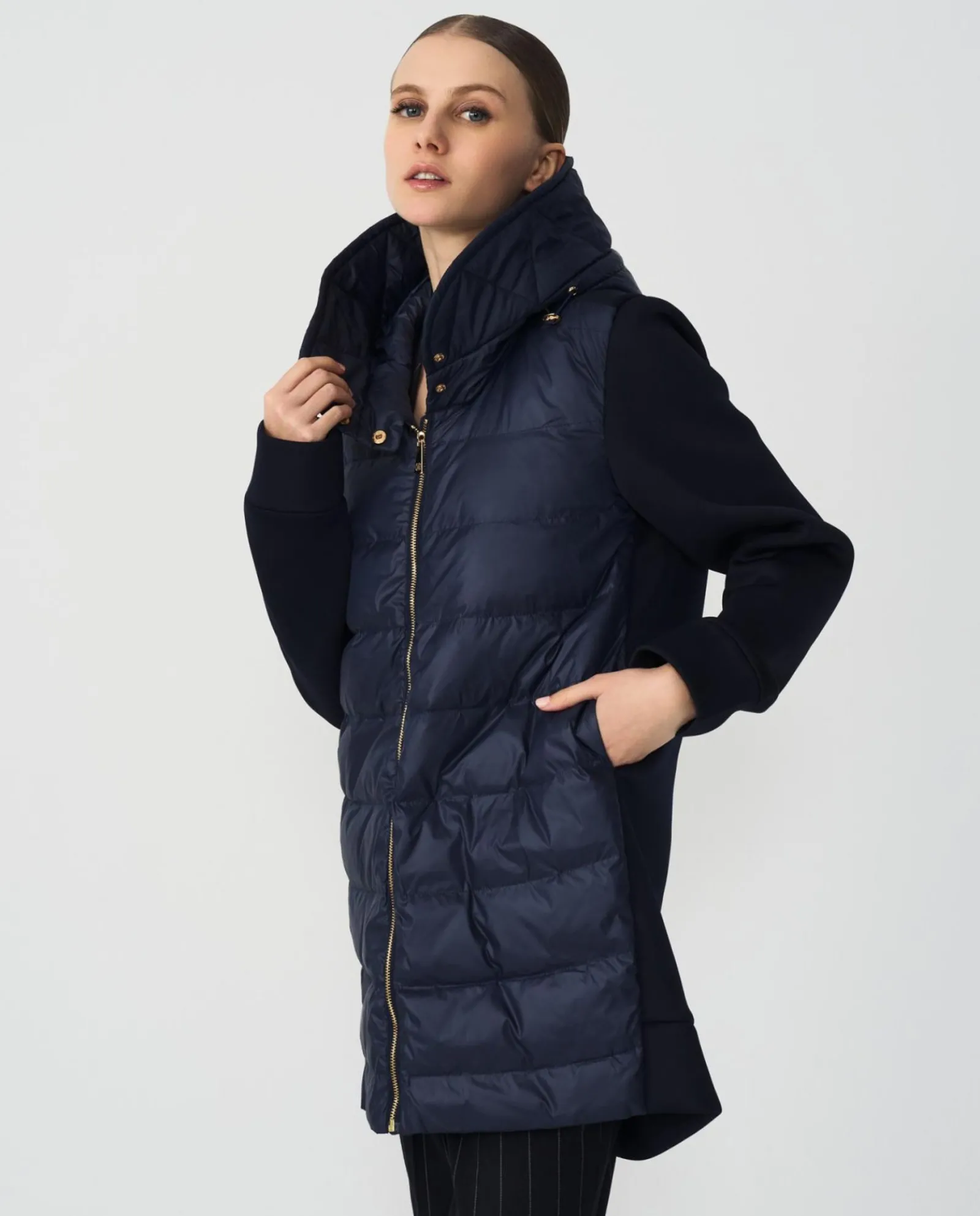 Chaquetas Y Abrigos*Cuplé Chaqueta Neopreno Larga Neopreno Marino