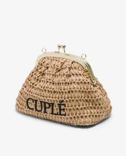 Bolsos Mano*Cuplé Clutch Rafia Beig