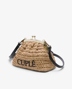Bolsos Mano*Cuplé Clutch Rafia Beig