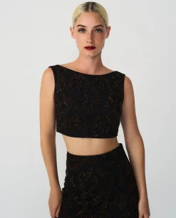 Faldas*Cuplé Conjunto Top Falda Gasa Negro