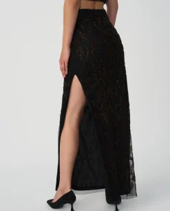 Faldas*Cuplé Conjunto Top Falda Gasa Negro