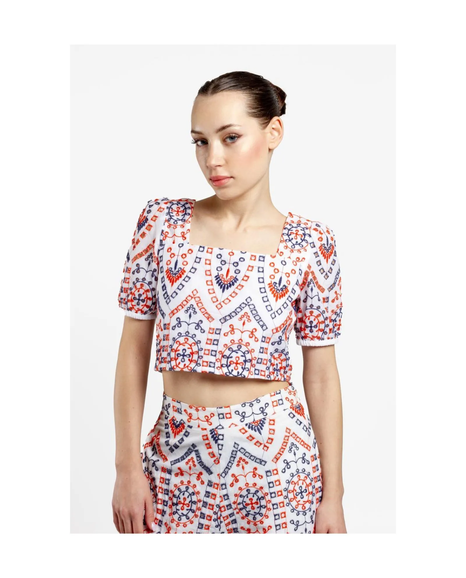 Camisas Y Tops*Cuplé Crop Top Manga Algodon Multicolor