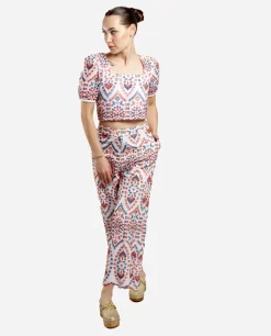 Camisas Y Tops*Cuplé Crop Top Manga Algodon Multicolor