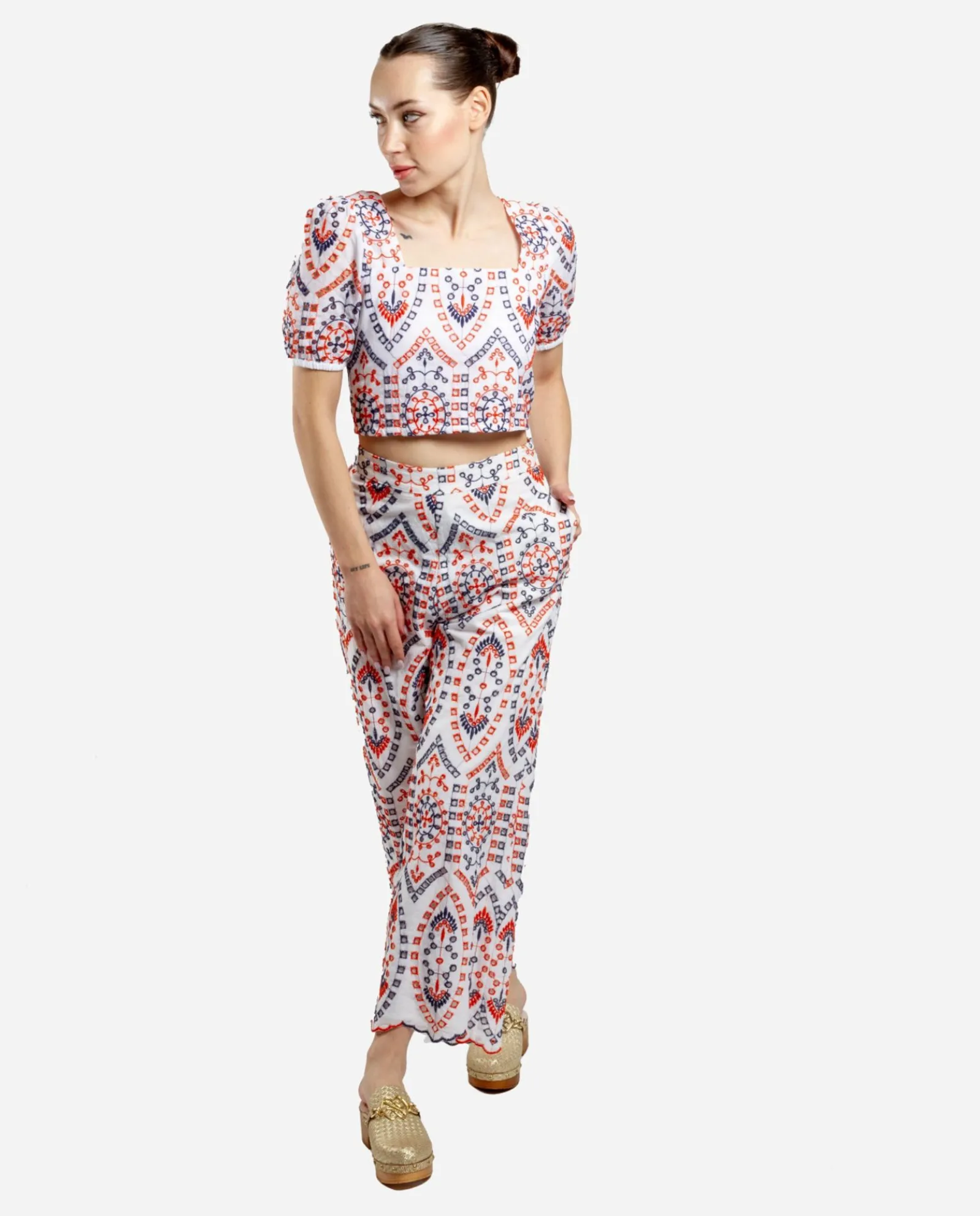 Camisas Y Tops*Cuplé Crop Top Manga Algodon Multicolor