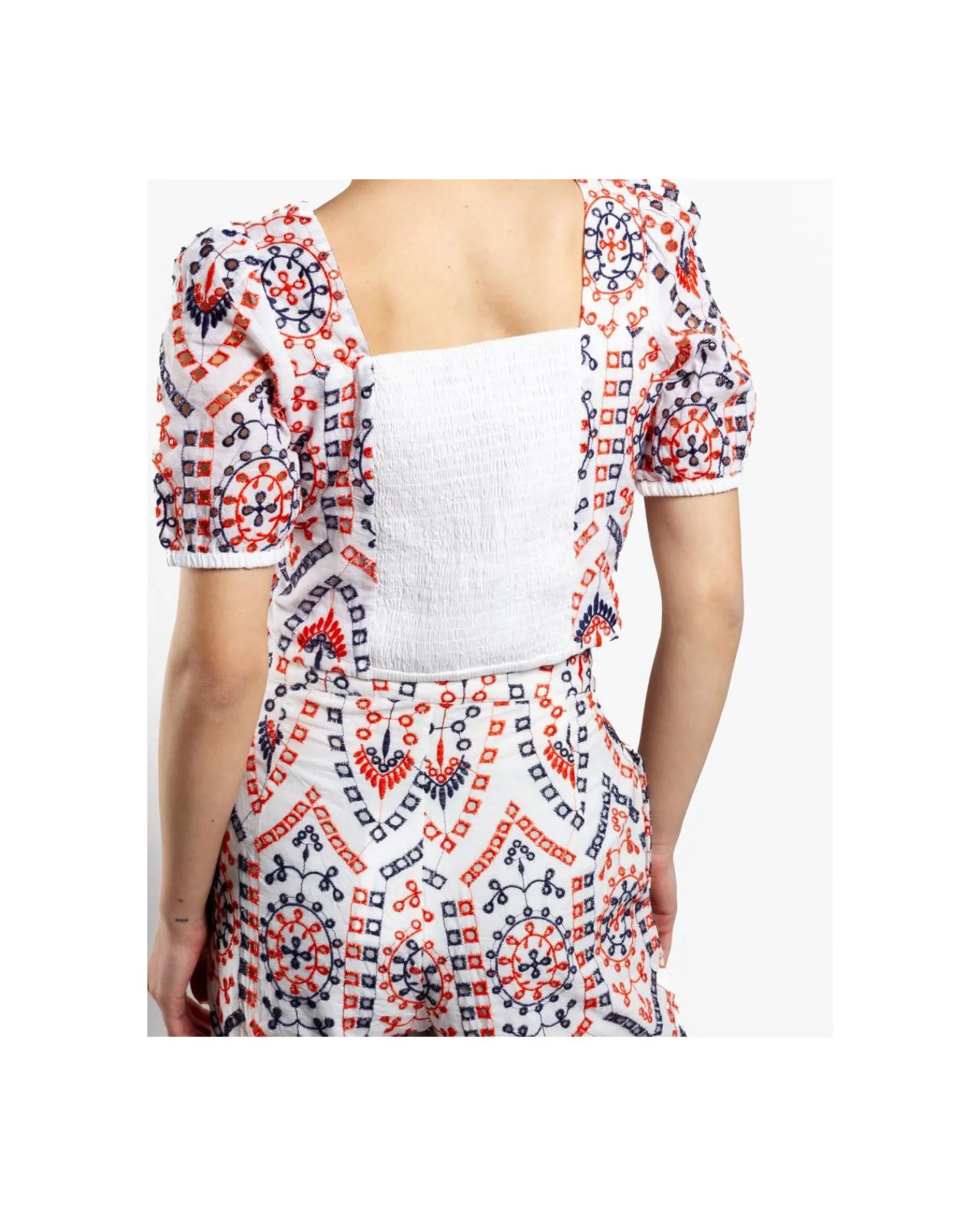 Camisas Y Tops*Cuplé Crop Top Manga Algodon Multicolor