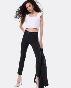 Camisas Y Tops*Cuplé Crop Top Volante Neopreno Blanco