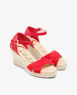 Cuñas*Cuplé Cuna Cruzada Talon Serraje Rojo
