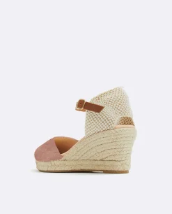 Cuñas*Cuplé Cuna Yute Con Con Pulsera Serraje Rosa Palo