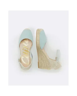 Cuñas*Cuplé Cuna Yute Con Pulsera Serraje Celeste