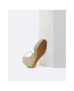 Cuñas*Cuplé Cuna Yute Con Pulsera Serraje Celeste