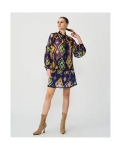 Faldas*Cuplé Falda Cintura Fruncida Textil Geometrico Azul