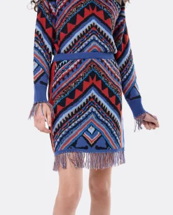 Faldas*Cuplé Falda Etnica Punto Tricot Multicolor