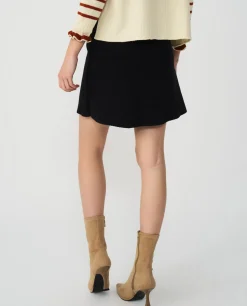 Faldas*Cuplé Falda Mini Volante Punto Negro