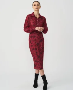 Faldas*Cuplé Falda Tubo Largo Midi Sedin Estampado Flor Cool