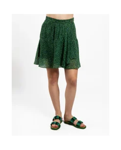Faldas*Cuplé Falda Volantes Gasa Leopardo Verde