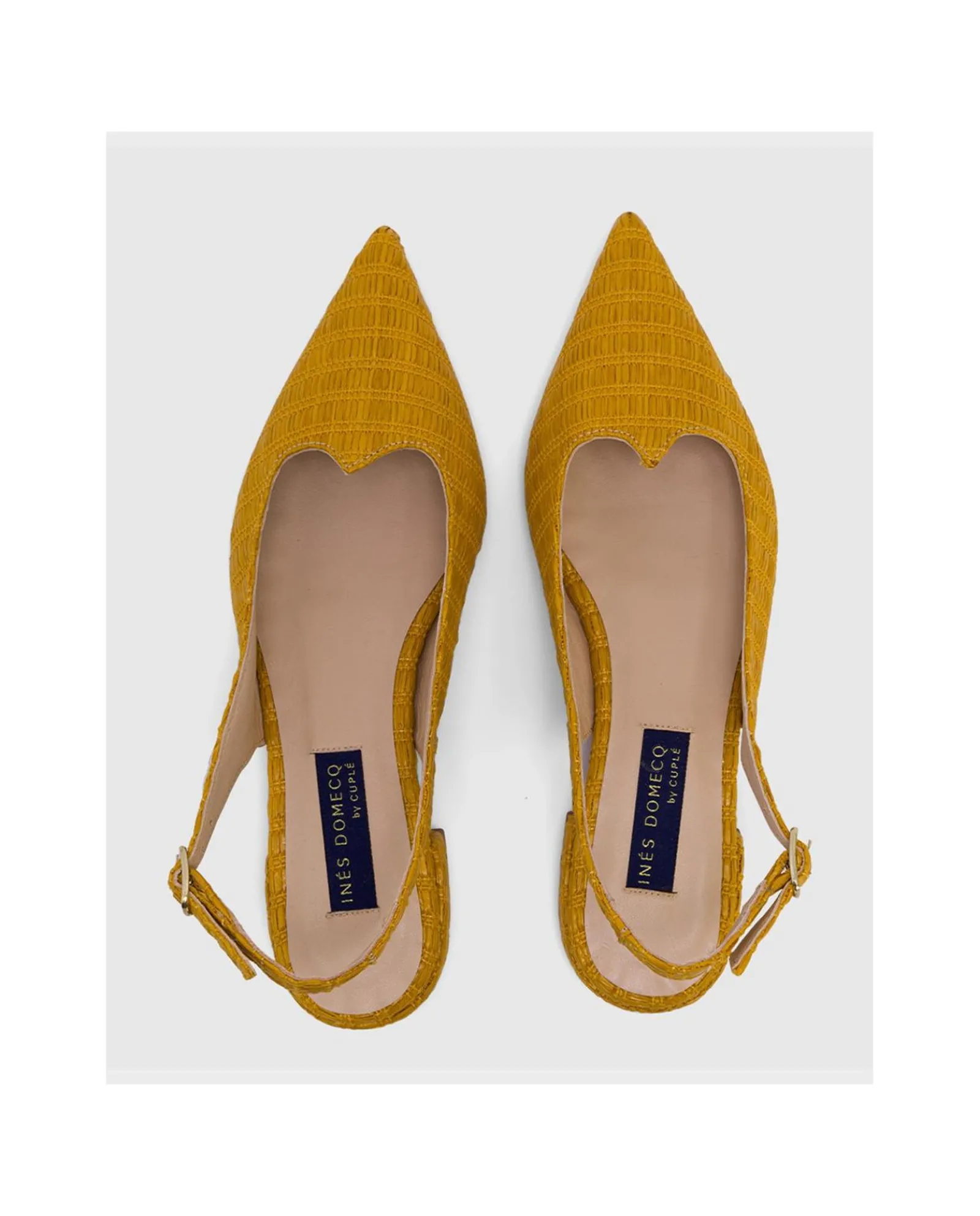 Zapatos Planos*Cuplé Francesita Canos Rafia Mostaza