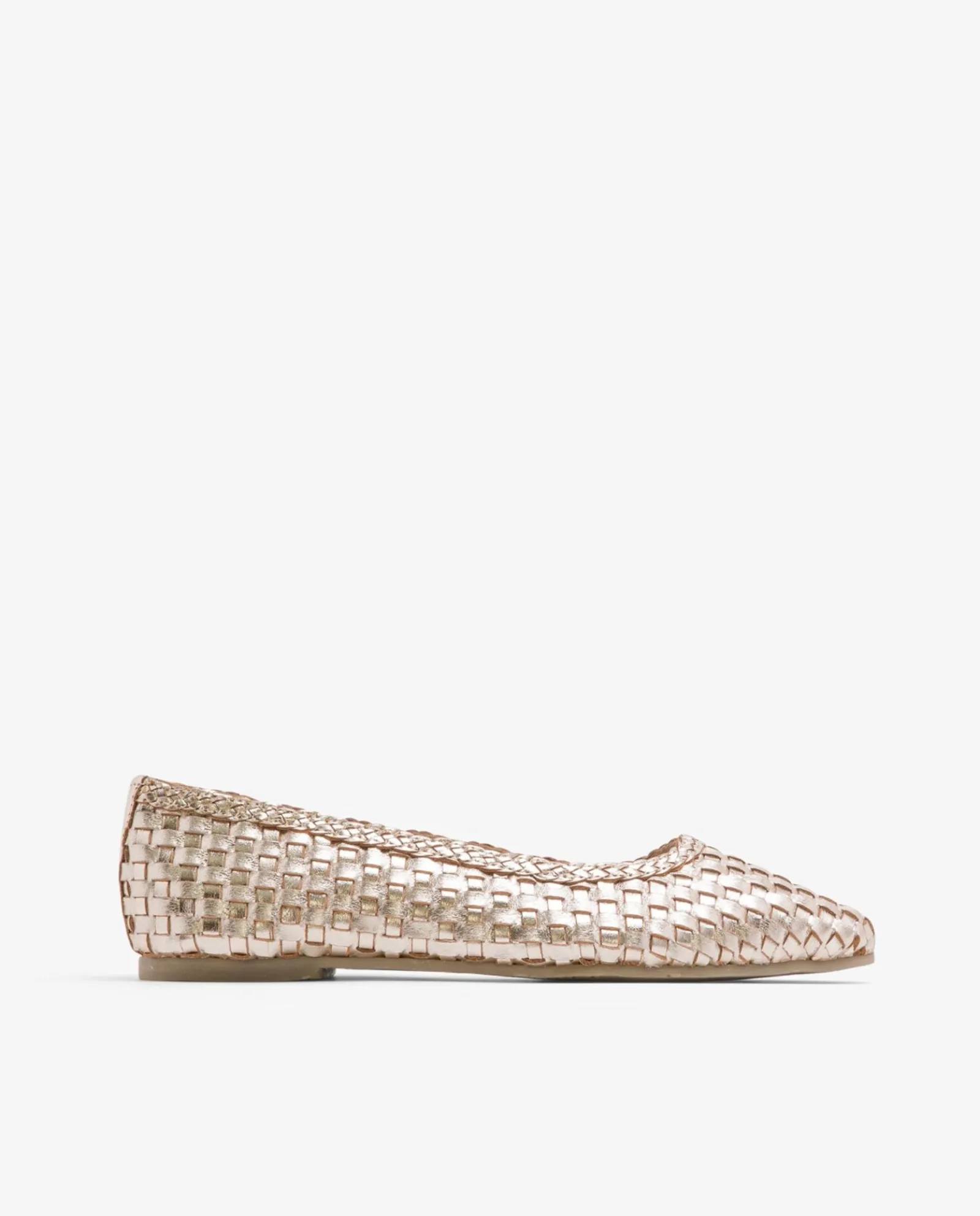 Mocasines Y Bailarinas*Cuplé Francesita Trenzada Napa Oro
