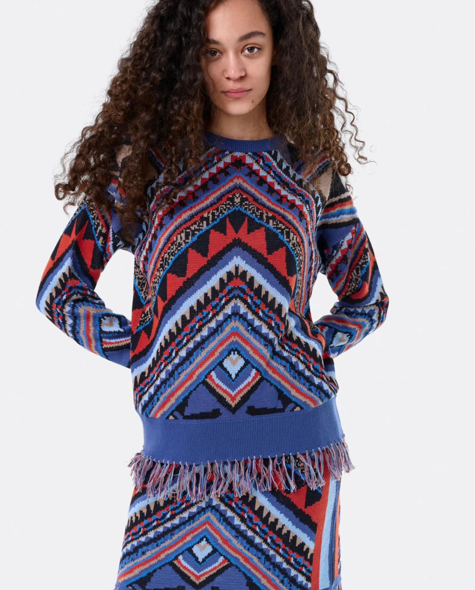 Sudaderas Y Jerseis*Cuplé Jersey Etnico Flecos Punto Tricot Multicolor