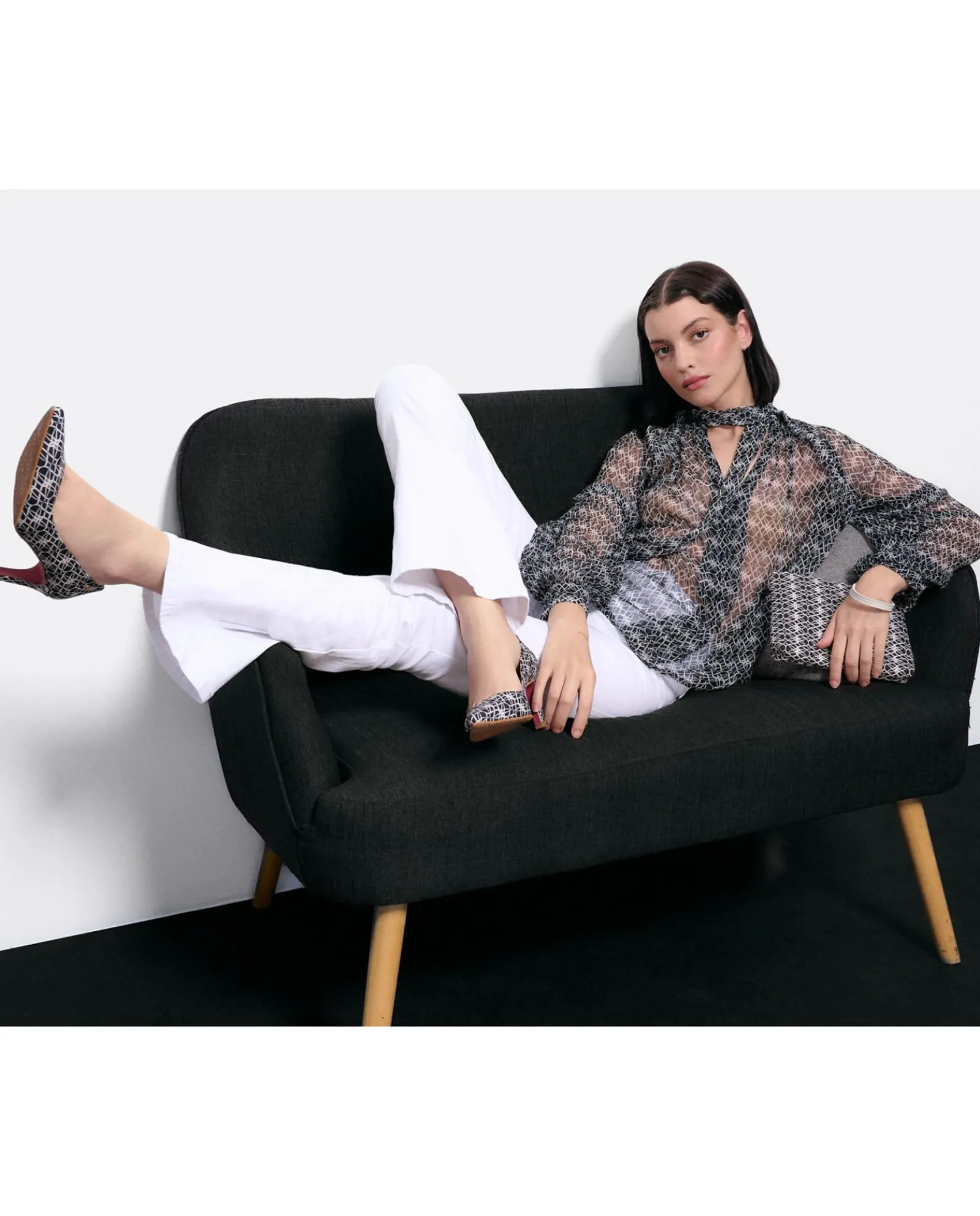 Camisas Y Tops*Cuplé Maxiblusa Romantica Gasa Monogram