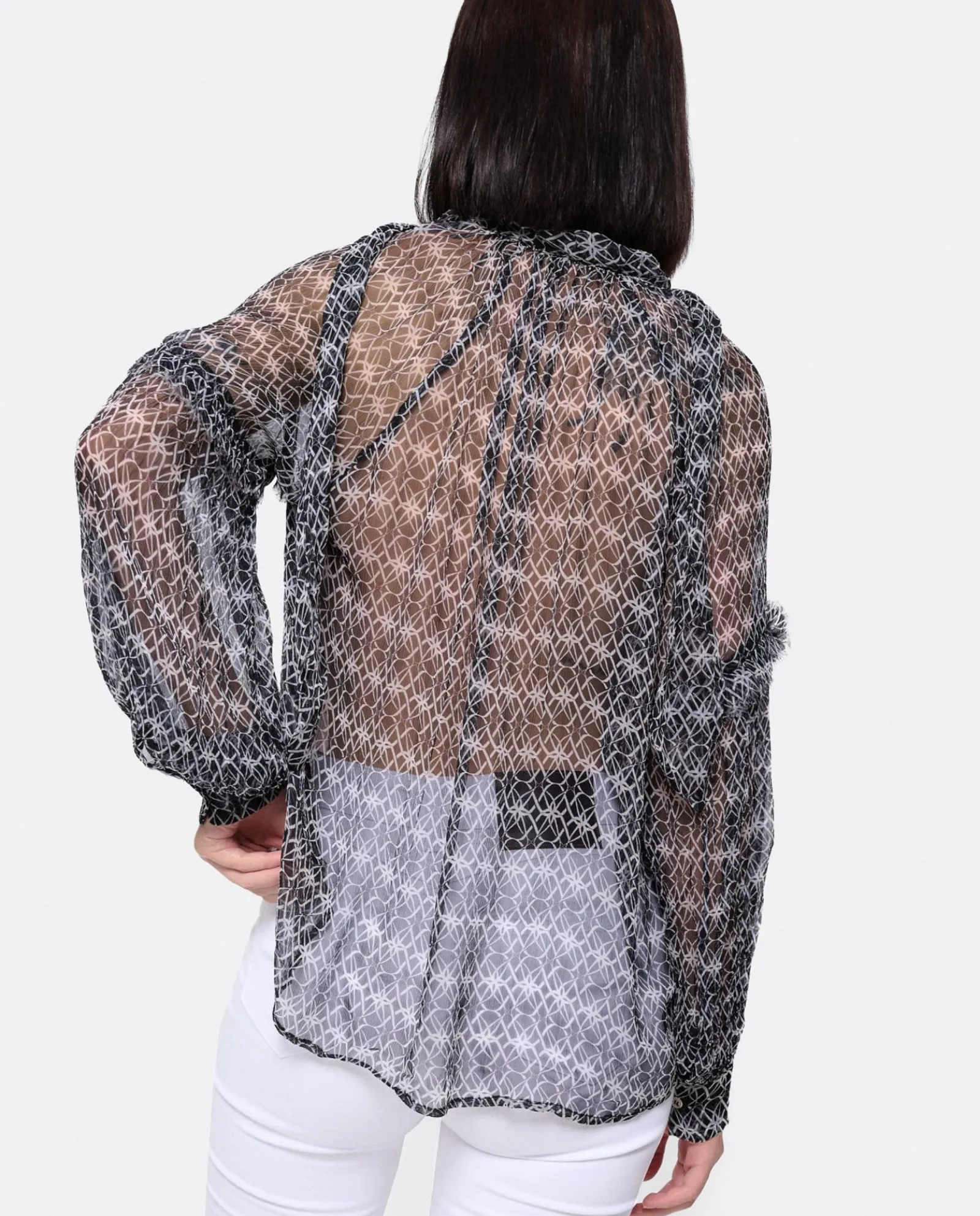 Camisas Y Tops*Cuplé Maxiblusa Romantica Gasa Monogram