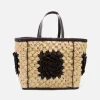 Capazos*Cuplé Maxicapazo Bordado Rafia Negro