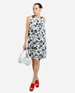 Vestidos*Cuplé Mini Vestido Escote Pliegues Viscosa Estampado Flo