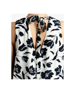 Vestidos*Cuplé Mini Vestido Escote Pliegues Viscosa Estampado Flo