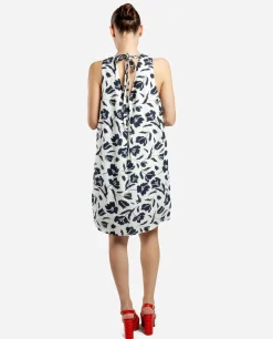 Vestidos*Cuplé Mini Vestido Escote Pliegues Viscosa Estampado Flo