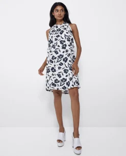 Vestidos*Cuplé Mini Vestido Escote Pliegues Viscosa Estampado Flo