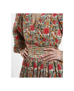 Vestidos*Cuplé Mini Vestido Volantes Gasa Estampado Flores