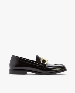 Mocasines Y Bailarinas*Cuplé Mocasin Plano Charol Piel Negro