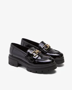 Mocasines Y Bailarinas*Cuplé Mocasin Trabilla Charol Piel Negro