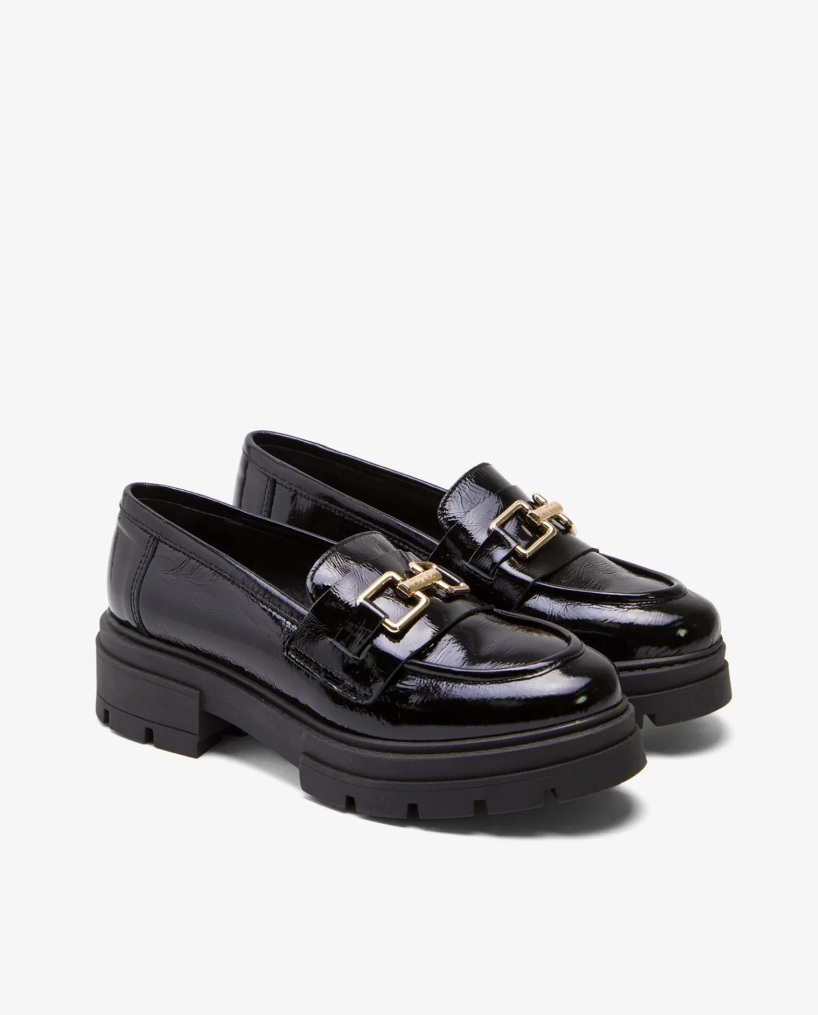 Mocasines Y Bailarinas*Cuplé Mocasin Trabilla Charol Piel Negro