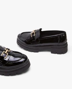 Mocasines Y Bailarinas*Cuplé Mocasin Trabilla Charol Piel Negro