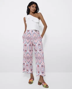 Pantalones*Cuplé Pantalon Bordado Algodon Multicolor