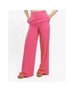 Pantalones*Cuplé Pantalon Campana Crep Fucsia