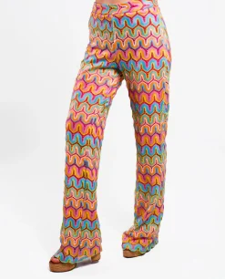 Pantalones*Cuplé Pantalon Campana Crochet Multicolor