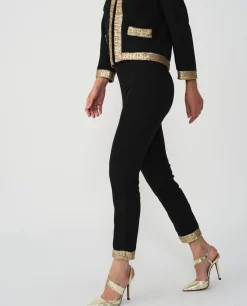 Pantalones*Cuplé Pantalon Crep Negro Lentejuelas