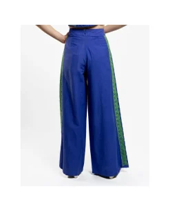 Pantalones*Cuplé Pantalon Palazzo Algodon Azul
