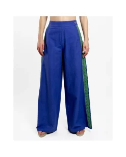 Pantalones*Cuplé Pantalon Palazzo Algodon Azul