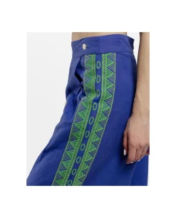 Pantalones*Cuplé Pantalon Palazzo Algodon Azul